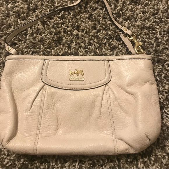 Ivory cream Coach wristlet - Picture 1 of 2